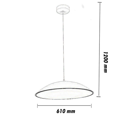 Lampadario a led a sospensione 46 watt 3 colorazione di luce dimmerabile con telecomando lampada da cucina soggiorno - enzoled