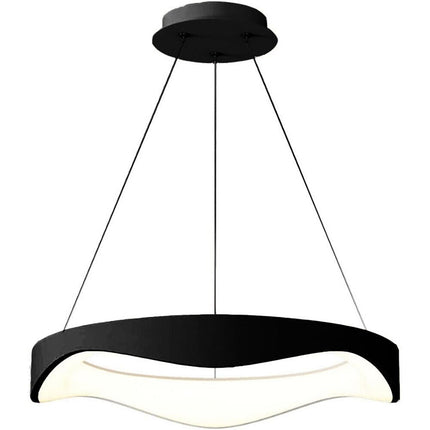 Lampadario a sospensione a led a onda 38 watt ultra moderna tre colorazione di luce fredda 6500k calda 3000k naturale 4000k - enzoled