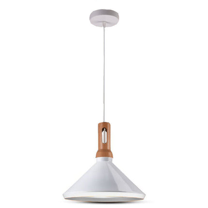 Lampadario a sospensione stile industriale lampada pendente attacco E27 luce tavolo cucina di colore nero o bianco - enzoled
