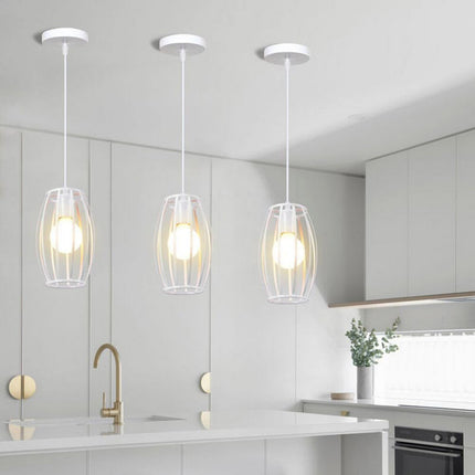 Lampadario da soffitto pendente a sospensione 3d stile geometrico forma triangolo cubo ovale bianco o nero E27 - enzoled