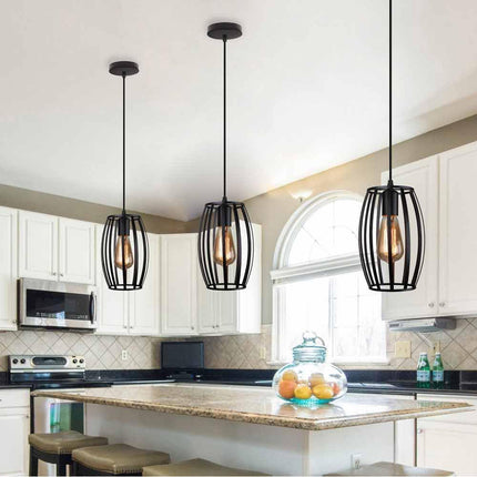 Lampadario da soffitto pendente a sospensione 3d stile geometrico forma triangolo cubo ovale bianco o nero E27 - enzoled