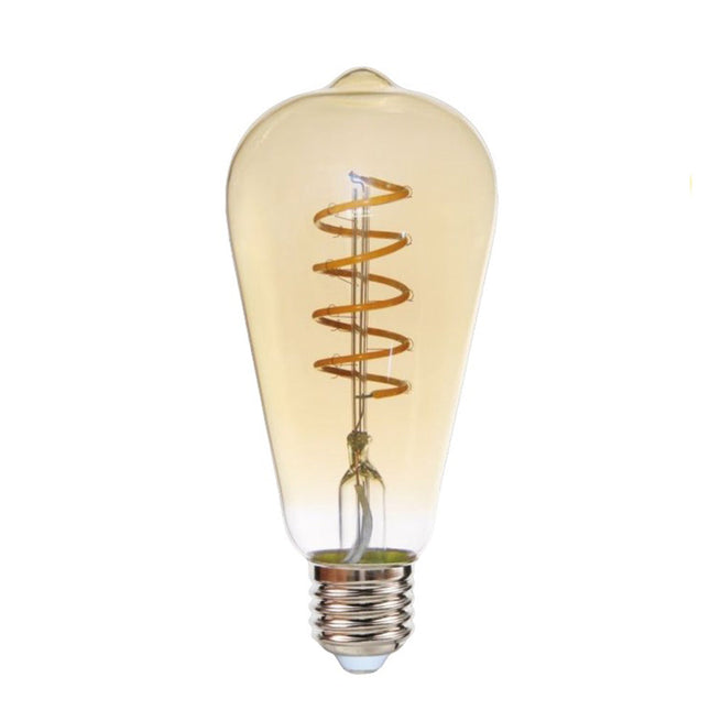 Lampadina ambrata con led a filamento ST64 4 watt E27 lampada decorativa stile vintage luce calda 2500k - enzoled