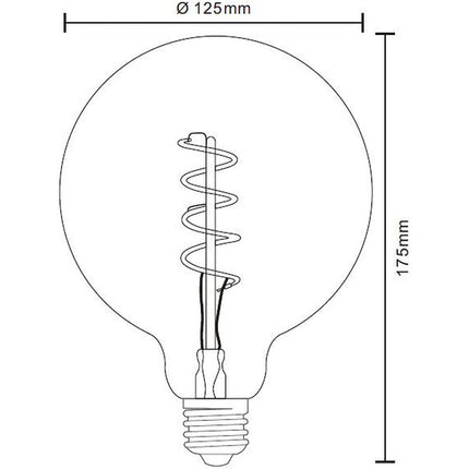 Lampadina con led spirale a filamento 4 watt attacco E27 sfera in vetro ambrato lampada vintage luce calda 2500k - enzoled