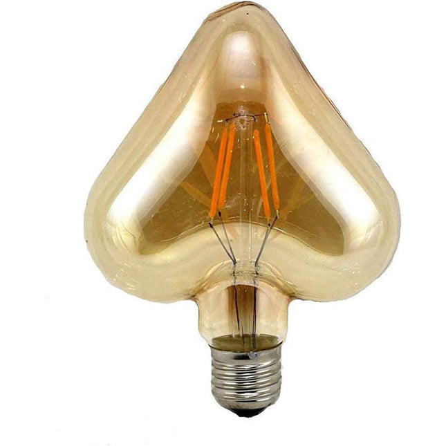 Lampadina led a filamento vintage retro e27 4 watt lampada decorativa ambra cuore 350 lumen - enzoled