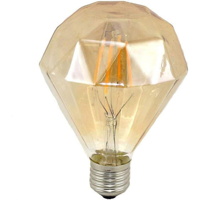 Lampadina led a filamento vintage retro e27 4 watt lampada decorativa ambra diamante 350 lumen - enzoled