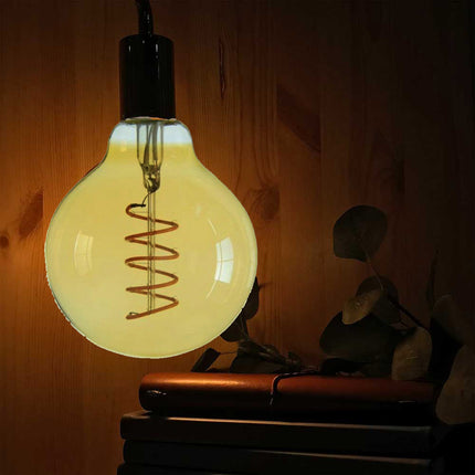 Lampadina led E27 globo 4 watt con filamento a torciglione luce calda 2500k lampada in vetro decorativa - enzoled