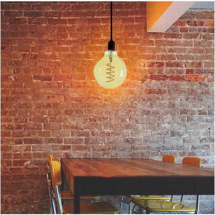Lampadina led E27 globo 4 watt con filamento a torciglione luce calda 2500k lampada in vetro decorativa - enzoled