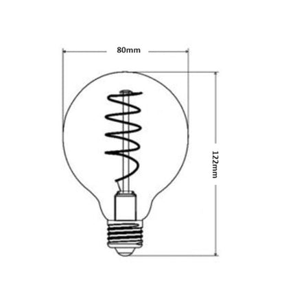 Lampadina led E27 globo 4 watt con filamento a torciglione luce calda 2500k lampada in vetro decorativa - enzoled