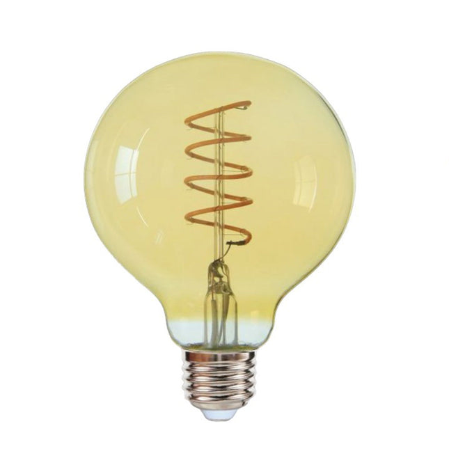 Lampadina led E27 globo G95 4 watt con filamento a torciglione luce calda 2500k lampada in vetro decorativa - enzoled