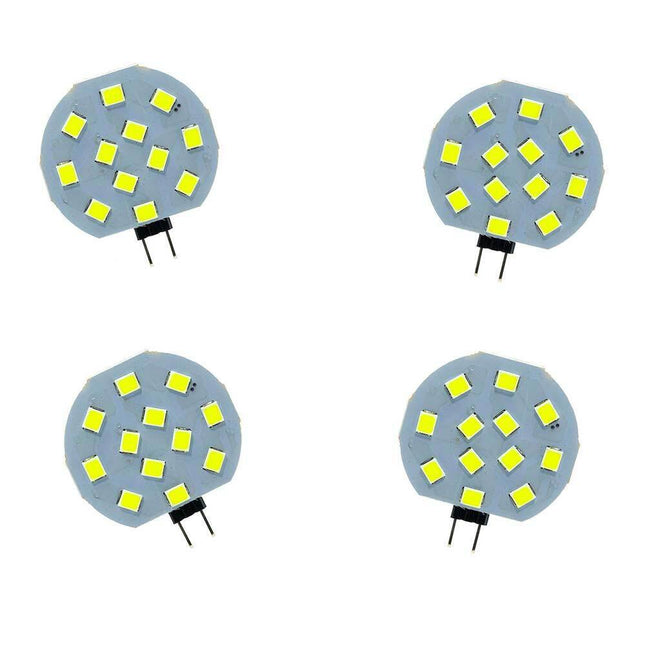 Set 4 Lampadina tonda a piastra 12 led g4 2 watt lampada slim tonda luce fredda 6500k calda 3000k naturale 4000k - enzoled