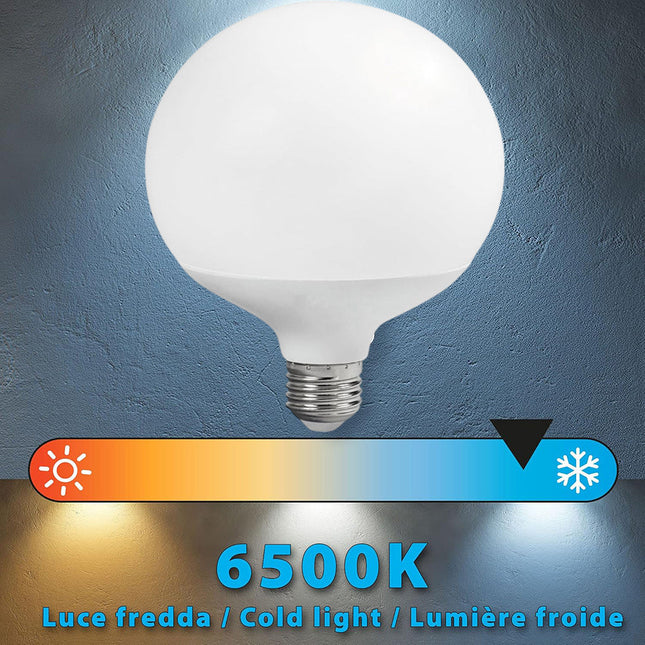 Lampadina a led 21 watt attacco e27 a globo G125 luce fredda 6500k calda 3000k naturale 4000k - enzoled