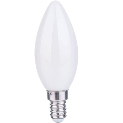 Lampadina a led filamento opaca 4 watt attacco e14 candela a luce fredda 6500k calda 2700k naturale 4000K - enzoled