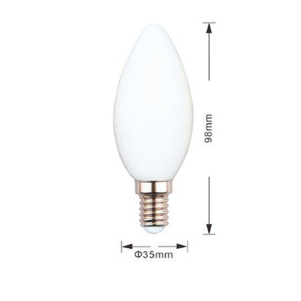 Lampadina a led filamento opaca 4 watt attacco e14 candela a luce fredda 6500k calda 2700k naturale 4000K - enzoled