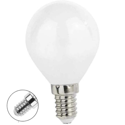 Lampadina a led filamento opaca 4 watt g45 attacco e14 sfera a luce fredda 6500k calda 2700k naturale 4000K - enzoled
