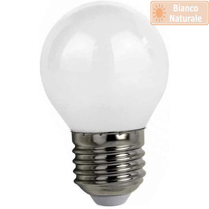 Lampadina a led filamento opaca 4 watt g45 attacco e27 sfera a luce fredda 6500k calda 2700k naturale 4000k - enzoled