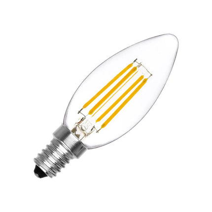 Lampadina in vetro a led a filamento 4 watt candela E14 luce fredda 6500k calda 3000k naturale 4000k - enzoled