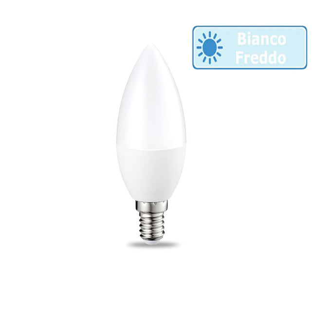 Lampadina led 8 watt candela oliva attacco E14 luce fredda 6500k calda 3000k naturale 4000k - enzoled