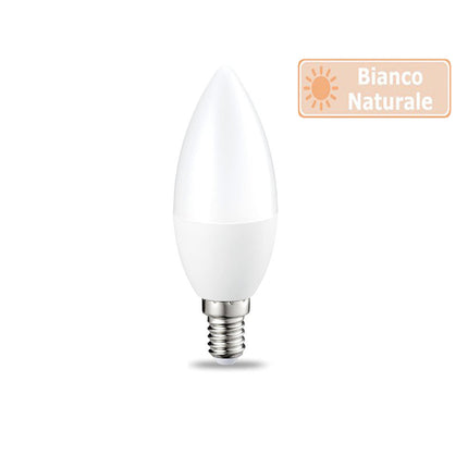 Lampadina led 8 watt candela oliva attacco E14 luce fredda 6500k calda 3000k naturale 4000k - enzoled