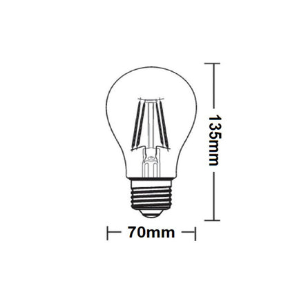 Lampadina led a filamento 12 watt attacco e27 globo a70 sfera a luce bianca 6500k calda 3000k naturale 4000k 1500 lumen - enzoled