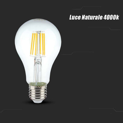 Lampadina led a filamento attacco E27 4 watt lampada in vetro luce fredda calda naturale - enzoled