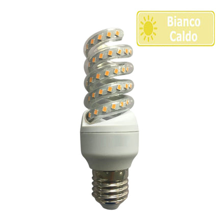 Lampadina led spirale attacco E27 13 watt luce calda 3000k naturale 4000k e bianca fredda 6500k luce illuminazione - enzoled