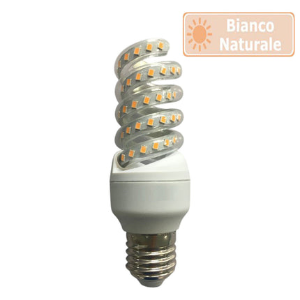 Lampadina led spirale attacco E27 13 watt luce calda 3000k naturale 4000k e bianca fredda 6500k luce illuminazione - enzoled