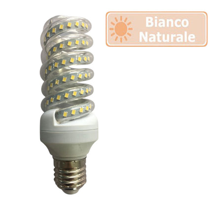 Lampadina led spirale attacco E27 18 watt luce calda 3000k naturale 4000k e bianca fredda 6500k luce illuminazione - enzoled