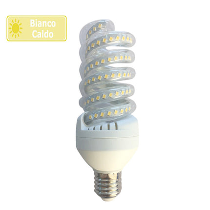 Lampadina led spirale attacco E27 22 watt luce calda 3000k naturale 4000k e bianca fredda 6500k luce illuminazione - enzoled