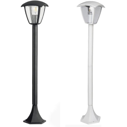 Lampione da giardino 86 cm lampioncino lanterna da terra con attacco E27 grigio e bianco IP44 - enzoled