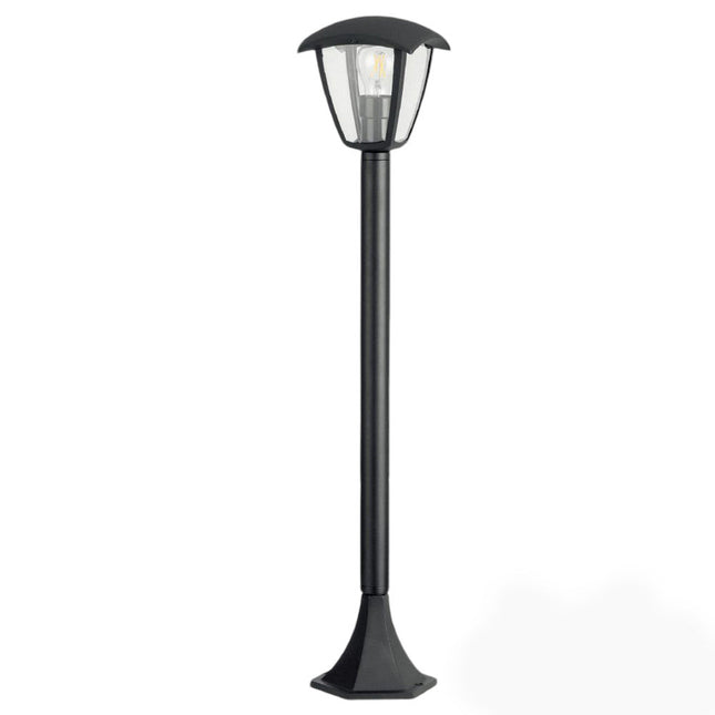 Lampione da giardino 86 cm lampioncino lanterna da terra con attacco E27 grigio e bianco IP44 - enzoled