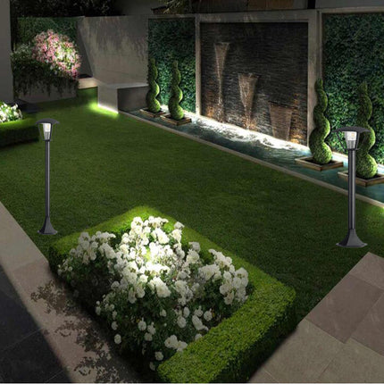 Lampione da giardino 86 cm lampioncino lanterna da terra con attacco E27 grigio e bianco IP44 - enzoled