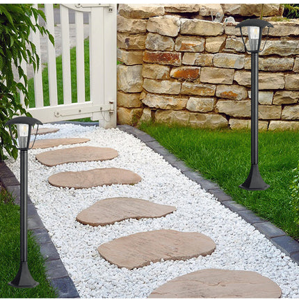 Lampione da giardino 86 cm lampioncino lanterna da terra con attacco E27 grigio e bianco IP44 - enzoled
