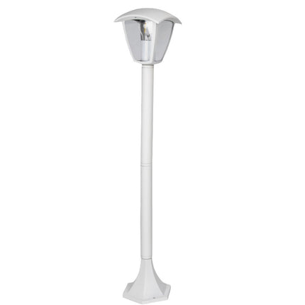 Lampione da giardino 86 cm lampioncino lanterna da terra con attacco E27 grigio e bianco IP44 - enzoled
