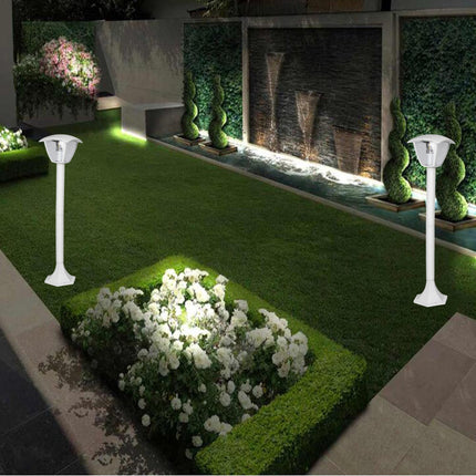 Lampione da giardino 86 cm lampioncino lanterna da terra con attacco E27 grigio e bianco IP44 - enzoled
