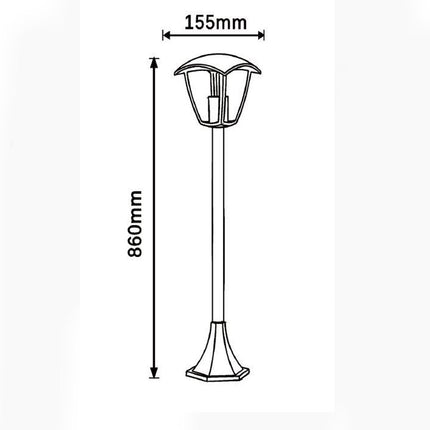 Lampione da giardino 86 cm lampioncino lanterna da terra con attacco E27 grigio e bianco IP44 - enzoled