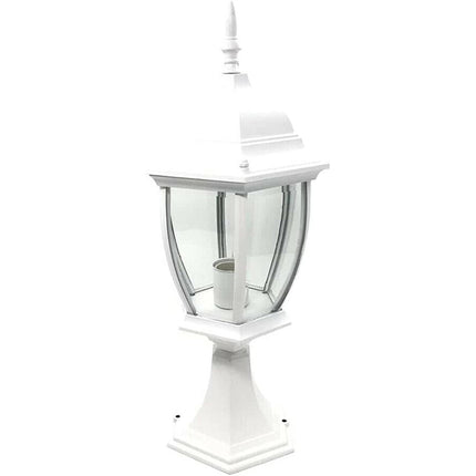 Lampione da giardino da terra lanterna luce per esterno in alluminio e vetro con portalampada E27 - enzoled