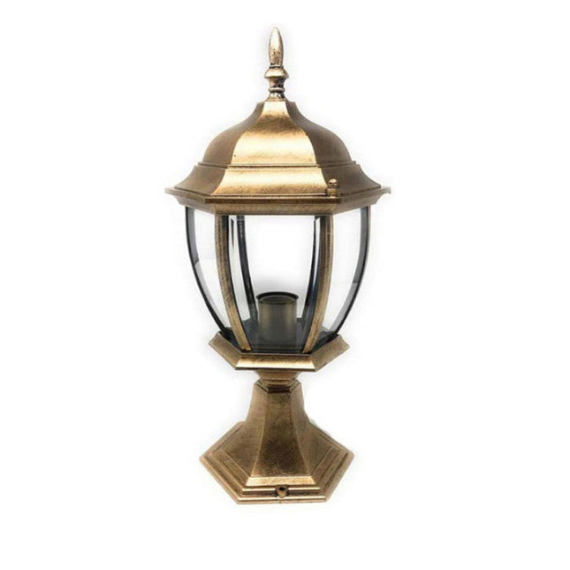 Lampione da giardino da terra lanterna luce per esterno in alluminio e vetro con portalampada E27 - enzoled