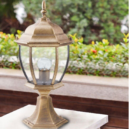Lampione da giardino da terra lanterna luce per esterno in alluminio e vetro con portalampada E27 - enzoled