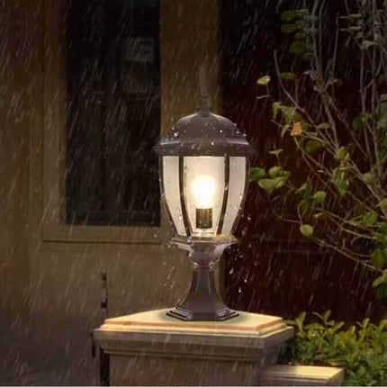 Lampione da giardino da terra lanterna luce per esterno in alluminio e vetro con portalampada E27 - enzoled