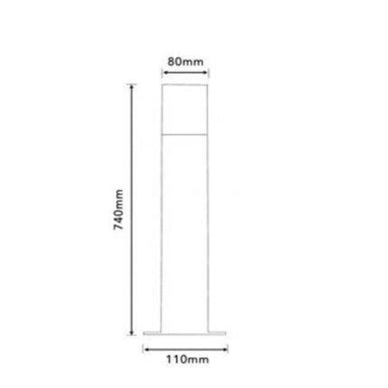 Lampione da giardino moderno 74 cm lampioncino da terra per vialetti illuminazione per esterno con attacco E27 IP44 - enzoled