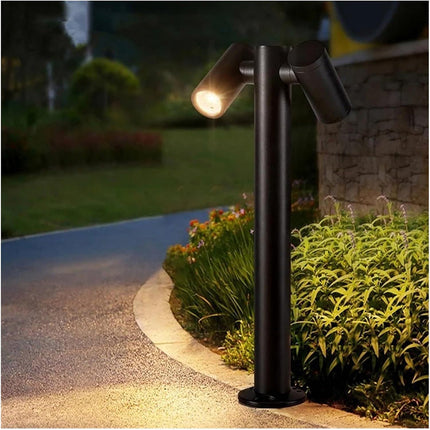 Lampione da giardino moderno con diffusori orientabili lampada per esterno attacco GU10 IP44 - enzoled