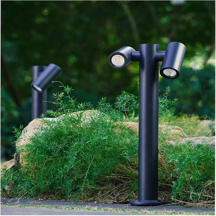 Lampione da giardino moderno con diffusori orientabili lampada per esterno attacco GU10 IP44 - enzoled