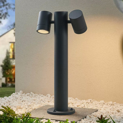 Lampione da giardino moderno con diffusori orientabili lampada per esterno attacco GU10 IP44 - enzoled