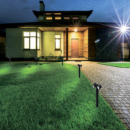 Lampione da giardino moderno con diffusori orientabili lampada per esterno attacco GU10 IP44 - enzoled