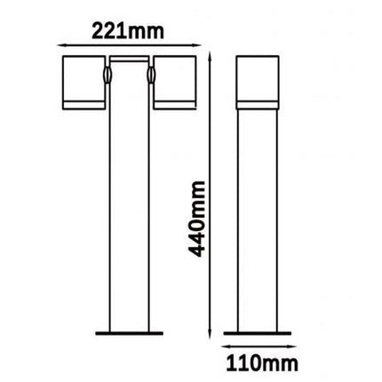 Lampione da giardino moderno con diffusori orientabili lampada per esterno attacco GU10 IP44 - enzoled