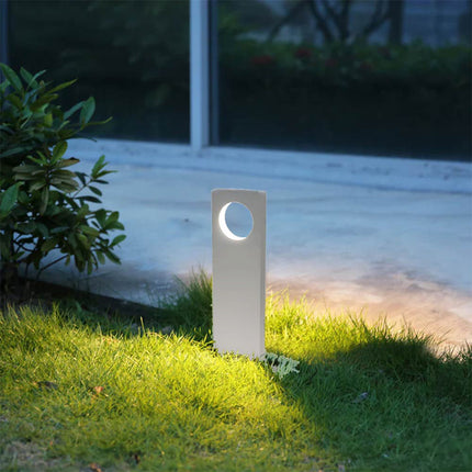 Lampione da giardino 12 watt lampada bianco con cerchio led cob palo per esterni 50 cm luce fredda 6500k calda 3000k naturale 4000k - enzoled