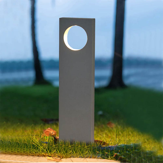 Lampione da giardino 12 watt lampada grigio con cerchio led cob palo per esterni 50 cm luce fredda 6500k calda 3000k naturale 4000k - enzoled