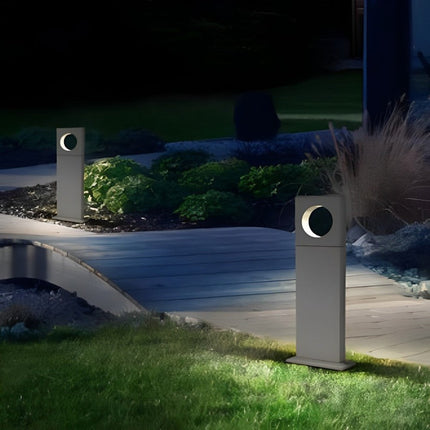 Lampione da giardino 12 watt lampada grigio con cerchio led cob palo per esterni 50 cm luce fredda 6500k calda 3000k naturale 4000k - enzoled