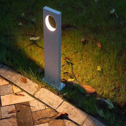Lampione da giardino 12 watt lampada grigio con cerchio led cob palo per esterni 50 cm luce fredda 6500k calda 3000k naturale 4000k - enzoled