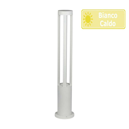 Lampione da giardino bianco lampada da terra per esterno con led cob 12 watt ip65 lampioncino per vialetti per giardino terrazzo - enzoled